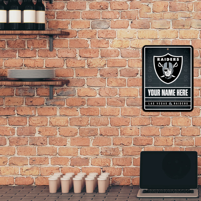 Raiders Personalized Metal Parking Sign