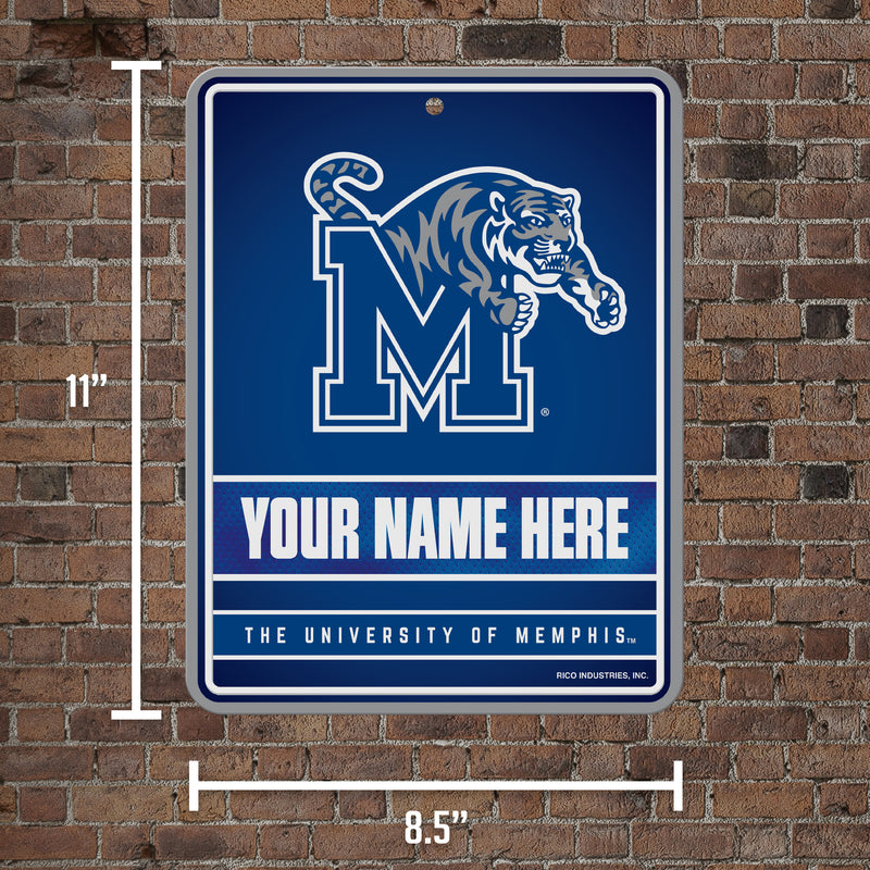 Memphis Tigers Personalized Metal Parking Sign
