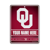 Oklahoma University Personalized Metal Parking Sign