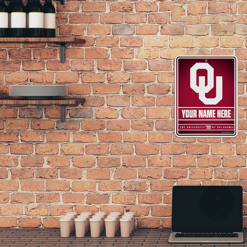 Oklahoma University Personalized Metal Parking Sign