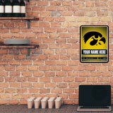 Iowa University Personalized Metal Parking Sign