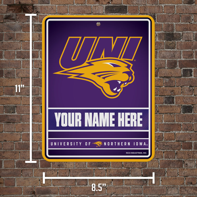 Northern Iowa Personalized Metal Parking Sign