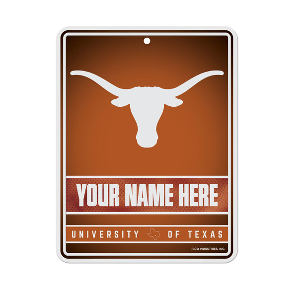 Texas University Personalized Metal Parking Sign