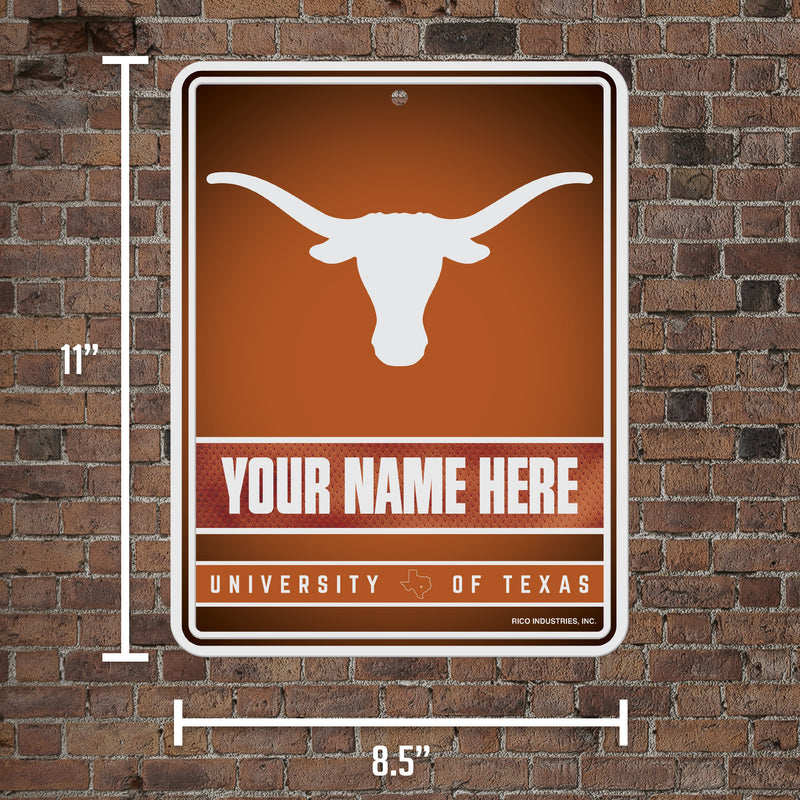 Texas University Personalized Metal Parking Sign