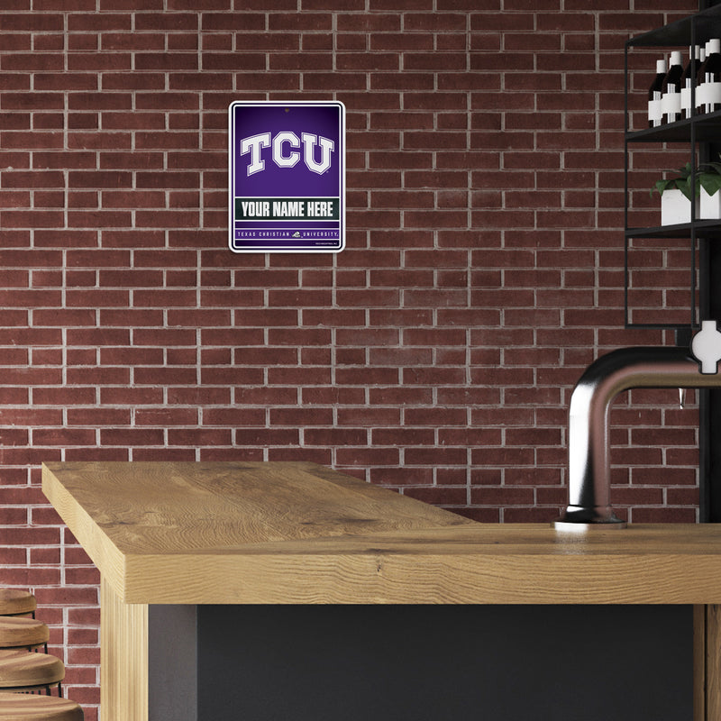 Tcu Personalized Metal Parking Sign