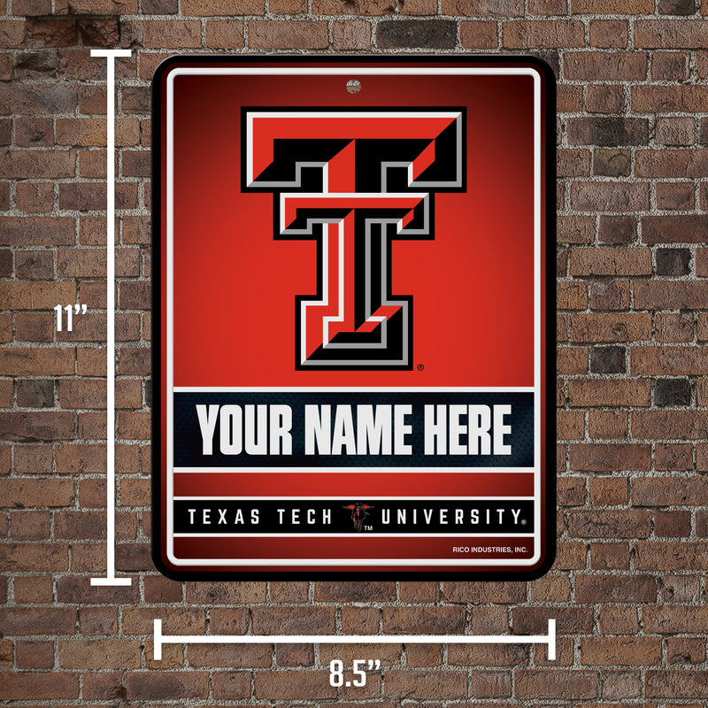 Texas Tech Personalized Metal Parking Sign