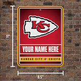 Chiefs Personalized Metal Parking Sign