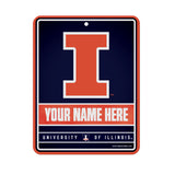 Illinois University Personalized Metal Parking Sign