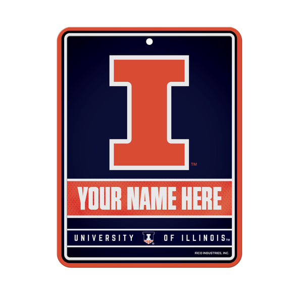 Illinois University Personalized Metal Parking Sign