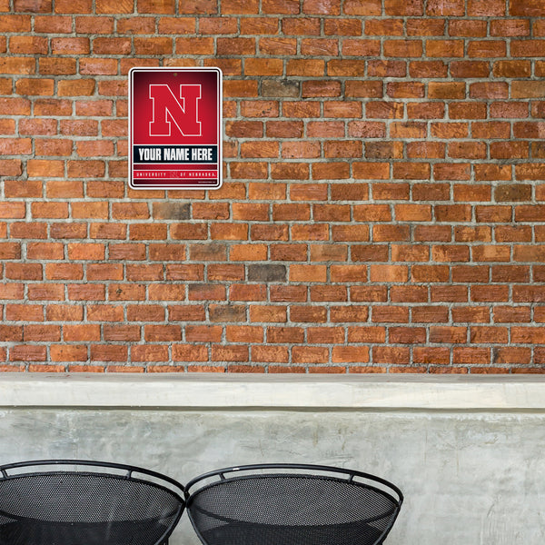 Nebraska University Personalized Metal Parking Sign