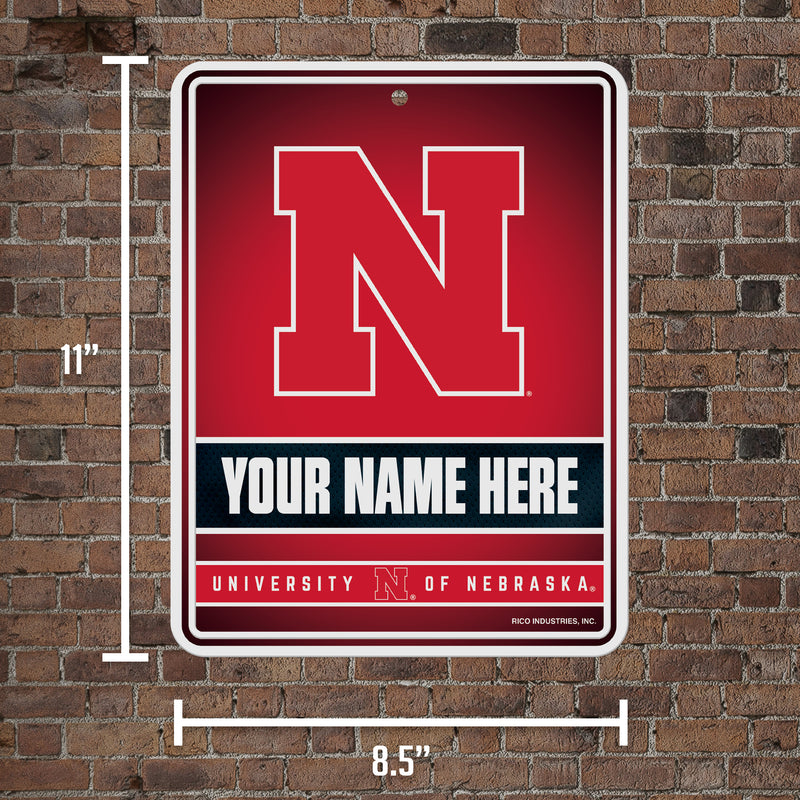 Nebraska University Personalized Metal Parking Sign