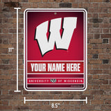 Wisconsin University Personalized Metal Parking Sign