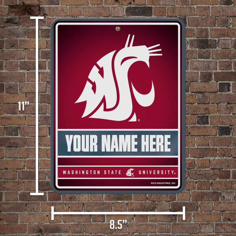 Washington State University Personalized Metal Parking Sign