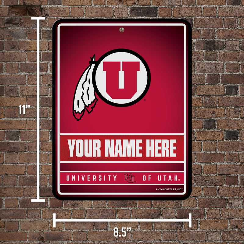 Utah University Personalized Metal Parking Sign