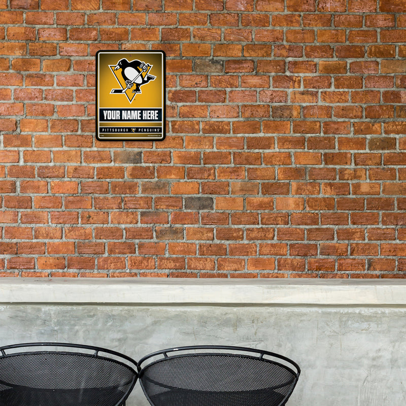 Penguins Personalized Metal Parking Sign