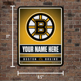 Bruins Personalized Metal Parking Sign