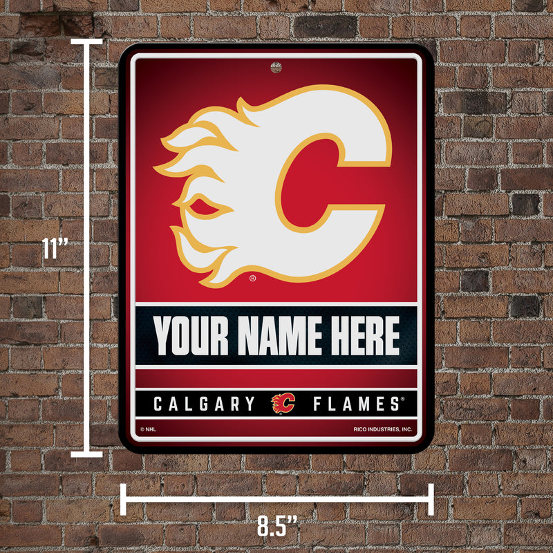 Flames Personalized Metal Parking Sign