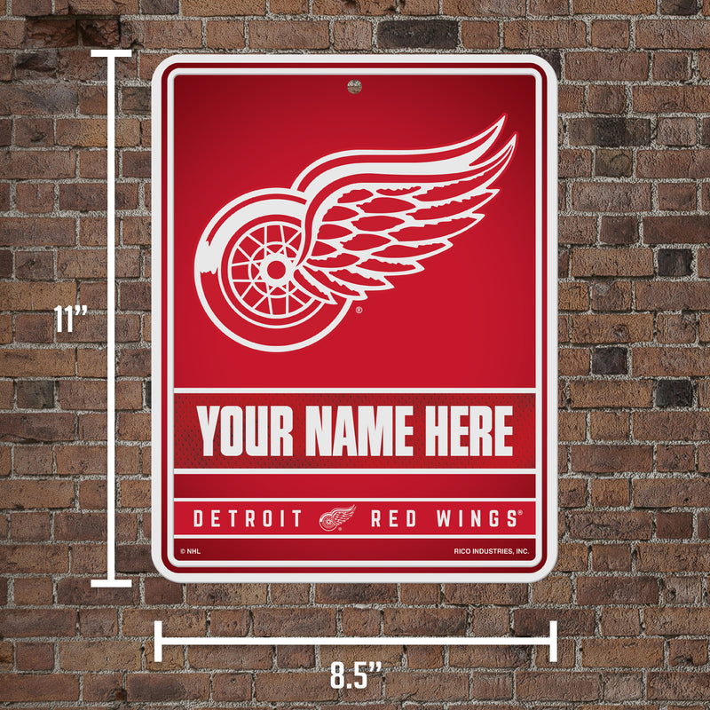 Red Wings Personalized Metal Parking Sign