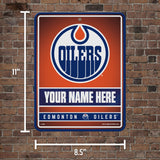 Oilers Personalized Metal Parking Sign