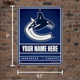 Canucks Personalized Metal Parking Sign