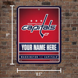 Capitals Personalized Metal Parking Sign