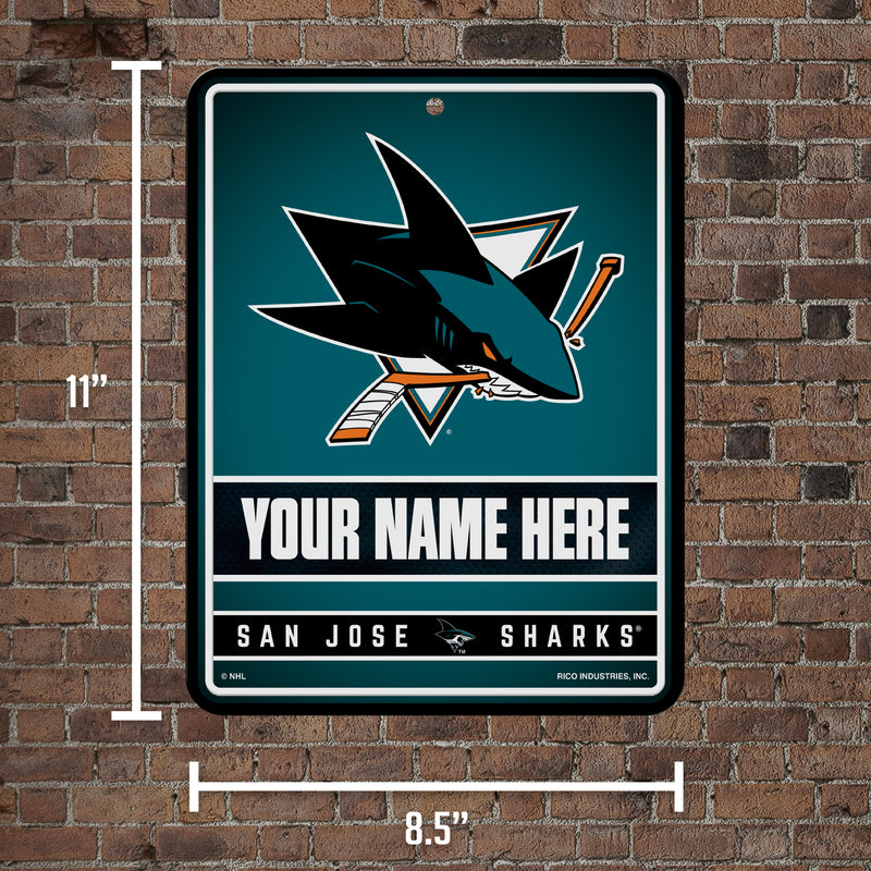 Sharks Personalized Metal Parking Sign