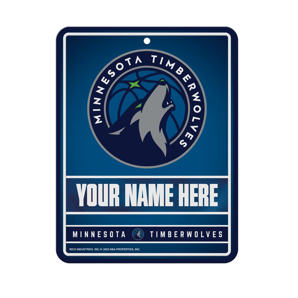 Timberwolves Personalized Metal Parking Sign