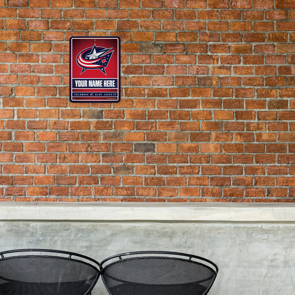 Blue Jackets Personalized Metal Parking Sign