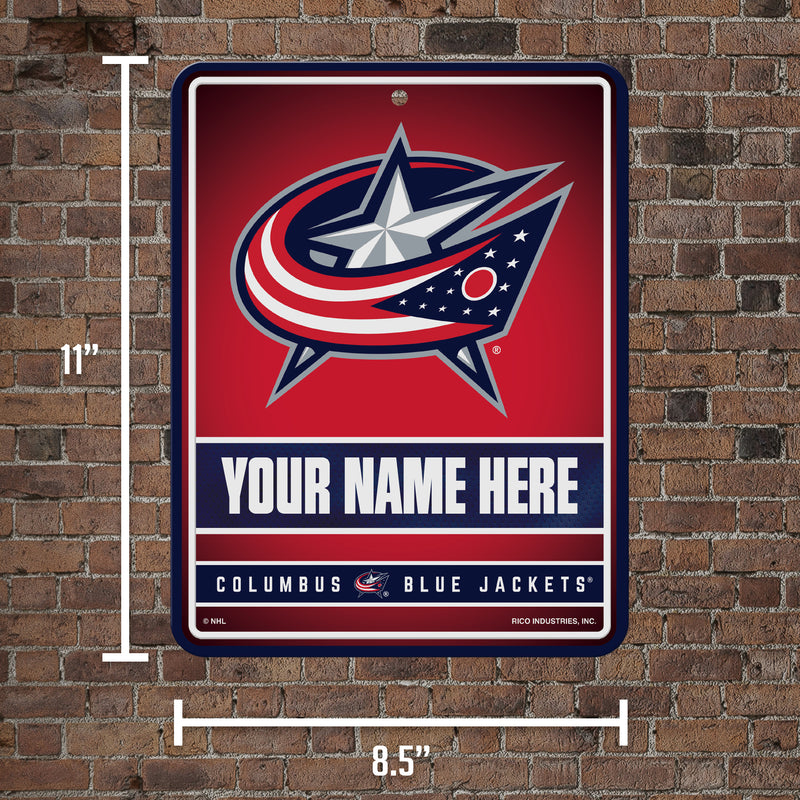 Blue Jackets Personalized Metal Parking Sign