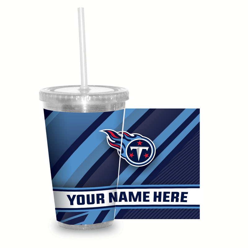 Titans Personalized Clear Tumbler with Straw