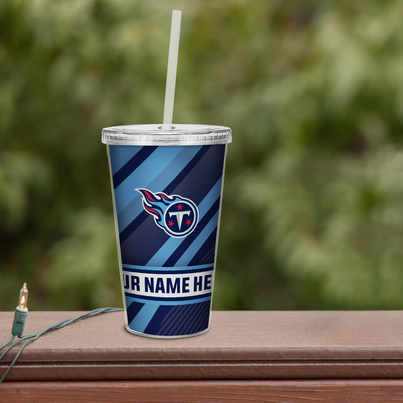 Titans Personalized Clear Tumbler with Straw