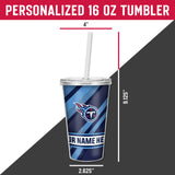 Titans Personalized Clear Tumbler with Straw