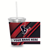 Texans Personalized Clear Tumbler W/Straw