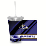 Ravens Personalized Clear Tumbler W/Straw