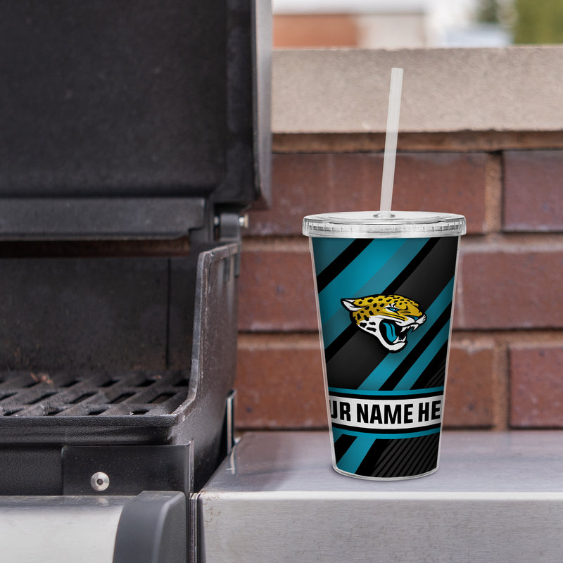 Jaguars Personalized Clear Tumbler W/Straw