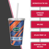 University of Florida Personalized Clear Tumbler with Straw