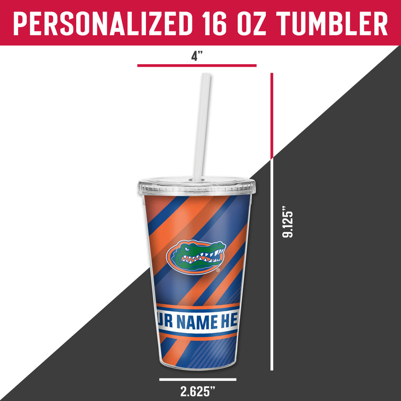 University of Florida Personalized Clear Tumbler with Straw