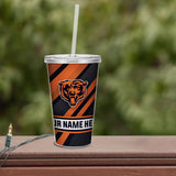 Bears Personalized Clear Tumbler W/Straw