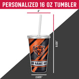 Bears Personalized Clear Tumbler W/Straw