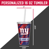 Giants - Ny Personalized Clear Tumbler W/Straw