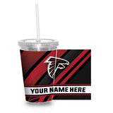 Falcons Personalized Clear Tumbler W/Straw