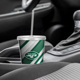 Jets Personalized Clear Tumbler W/Straw