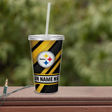 Steelers Personalized Clear Tumbler W/Straw