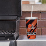 Browns Personalized Clear Tumbler W/Straw