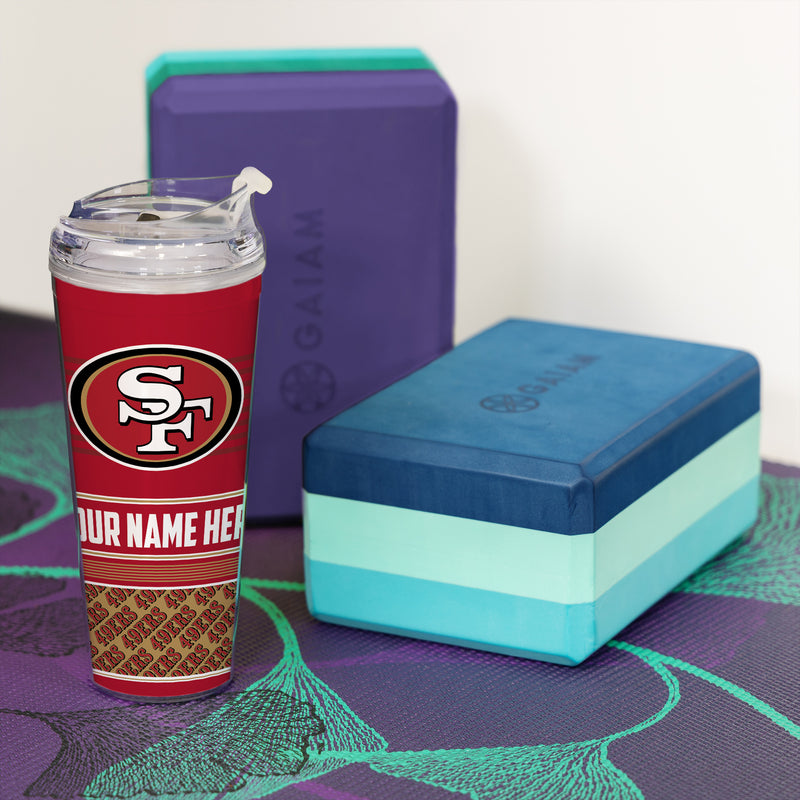 49ers Personalized 24 Oz Hinged Lid Tumbler
