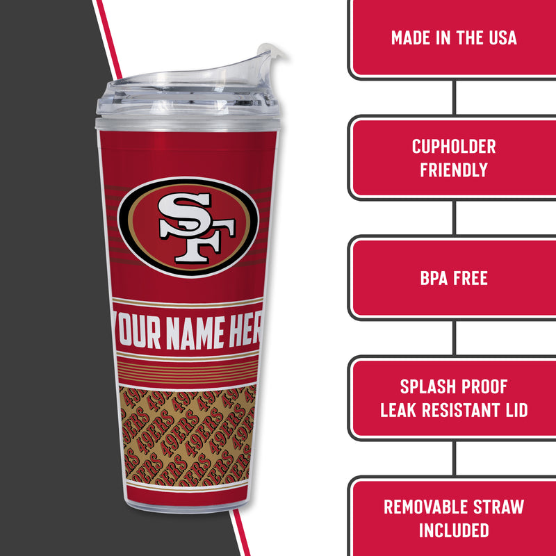 49ers Personalized 24 Oz Hinged Lid Tumbler