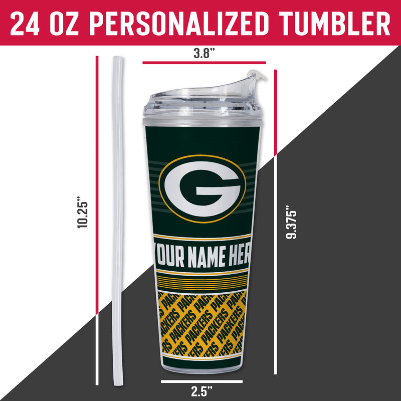 Packers Personalized 24 Oz Hinged Lid Tumbler