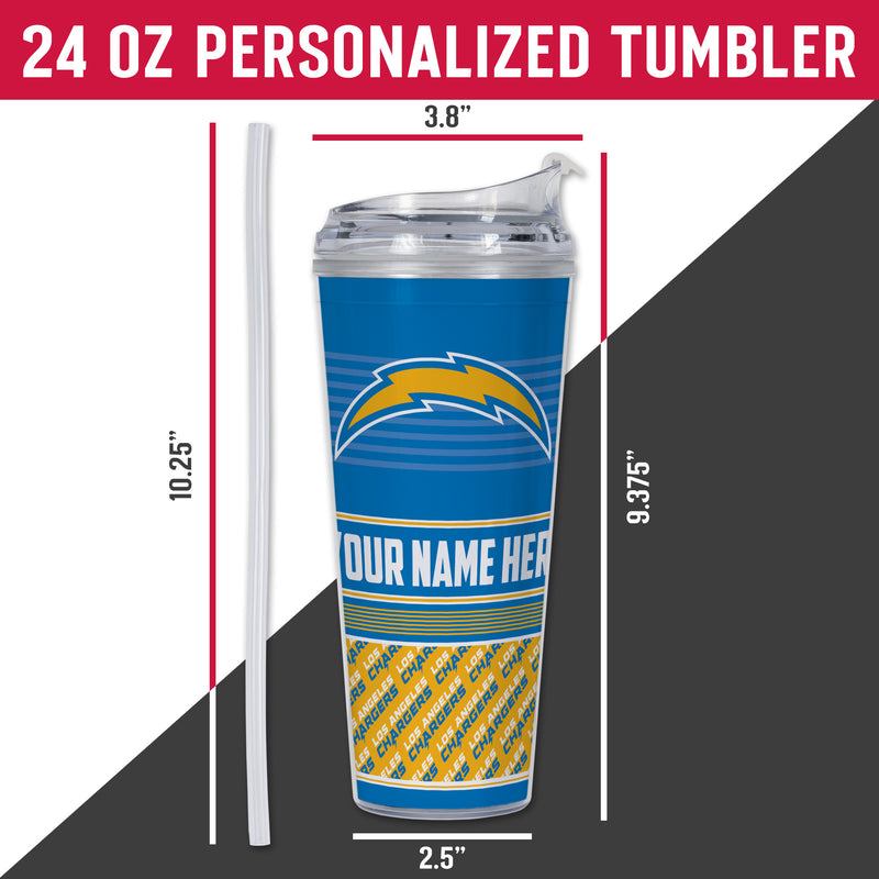 Chargers Personalized 24 Oz Hinged Lid Tumbler