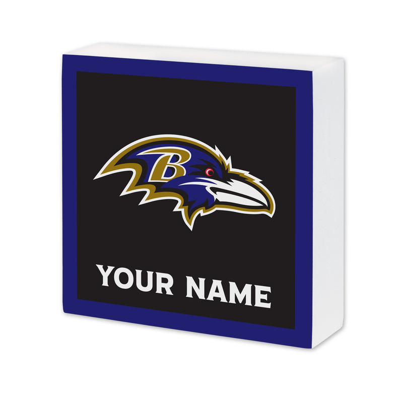 Baltimore Ravens Personalized 6X6 Wood Sign