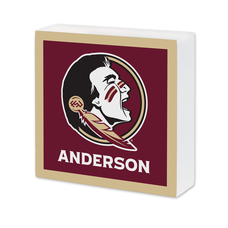 Florida State Seminoles Personalized 6X6 Wood Sign